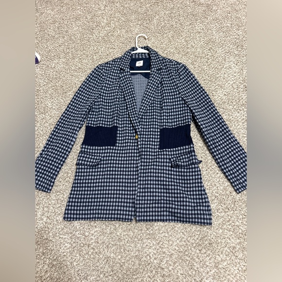Cabi Checkered Plaid Blazer Jacket women’s navy Blue Career Academia size large - Picture 11 of 13